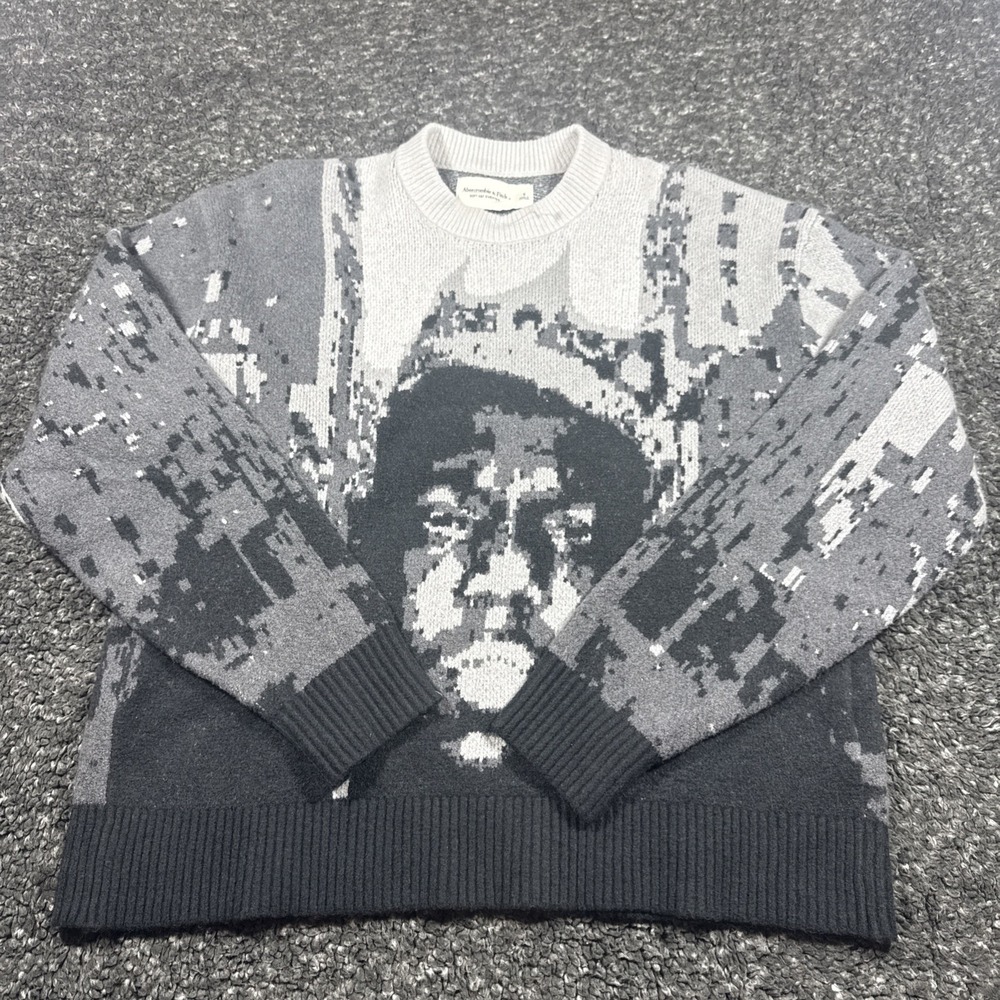Abercrombie & Fitch Sweater Mens S Gray Biggie Smalls Collab Rare NWOT